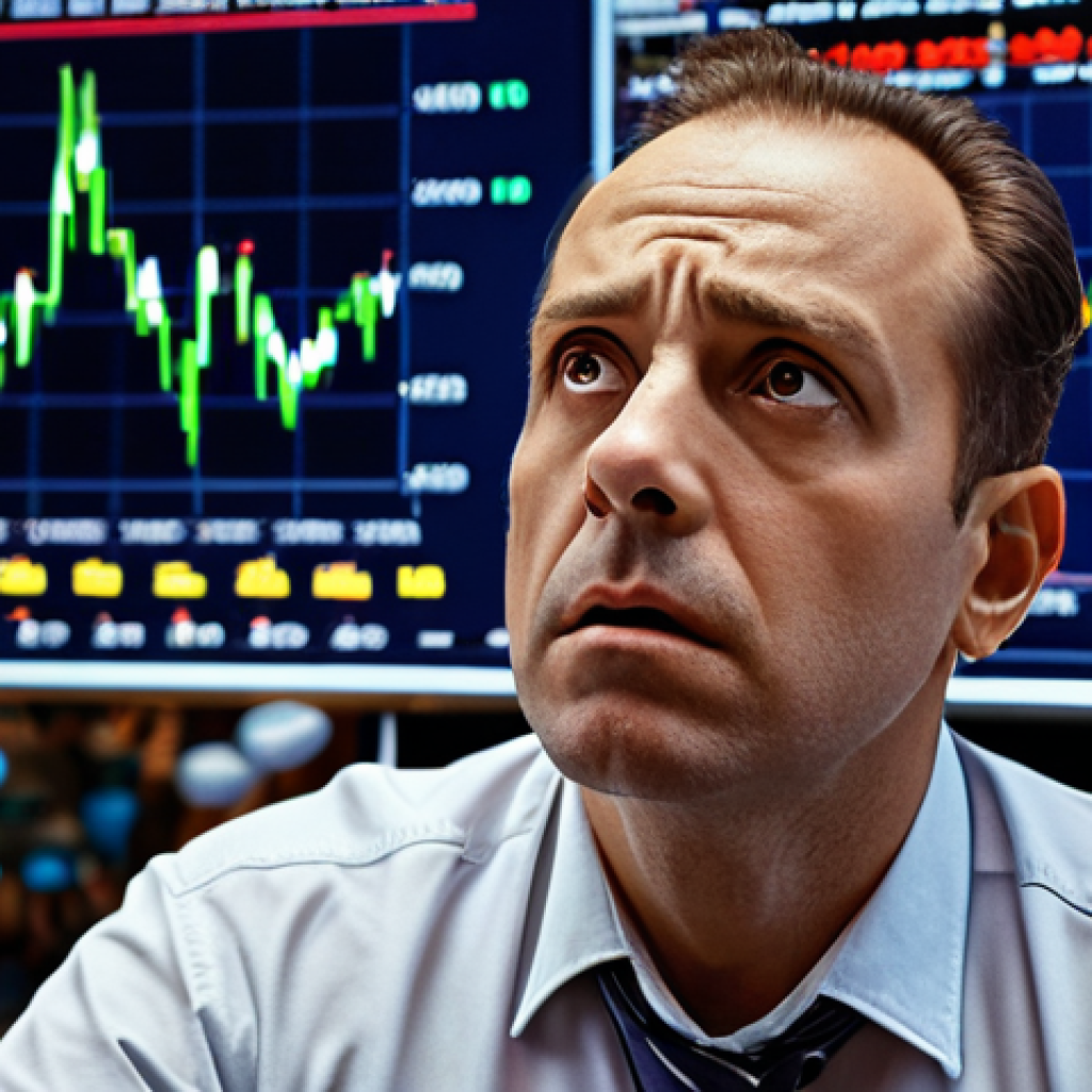 Calm Investor Amidst Market Panic**

*   **Prompt:** A composed investor calmly reviewing charts amidst a chaotic stock market scene. Emphasize a sense of serenity and long-term focus. Maybe a background showing falling stock graphs but the investor is unfazed. Style: Realistic, professional.

**