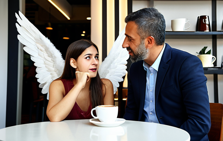 **

Prompt: An angel investor attentively listening to a passionate entrepreneur pitching their startup idea over Turkish coffee in a modern cafe, showcasing the importance of assessing the entrepreneur's dedication. Focus on the investor's empathetic expression and the entrepreneur's enthusiastic gestures.

**